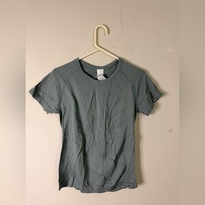 Old Navy Short Sleeve Ribbed Tee in Slate Green